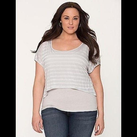 Lane Bryant Tops - Lane Bryant Layered Look Striped Top 14-16